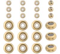 Beebeecraft 1 Box 24Pcs Silicone Slide Bead 14K Gold Plated Stainless Steel Rondelle Insert Silicon Length Adjust Stopper Positioning Spacer Beads for Bracelets Necklace Jewelry Making Findings Crafts