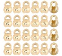 Beebeecraft 1 Box 28Pcs Crimp Bead Covers 5.5x4mm 14K Gold Plated Round Clamshell Bead Tip Knot Covers Calotte Ends for Jewelry Making DIY Bracelets Necklaces Craft