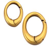 Beebeecraft 1 Box 2Pcs 925 Sterling Silver Spring Gate Rings Golden Oval Carbine Snap Hook Clip Lock Clasps Key Chain Connector for Jewelry Finding Necklace Bracelet Making