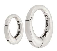 Beebeecraft 1 Box 2Pcs Small Spring Clasp O Ring 925 Sterling Silver Oval Carbine Snap Hook Clip Lock Clasps Key Chain Connector for Jewelry Finding Necklace Bracelet Making 0.24x0.35/0.37x0.49 Inch