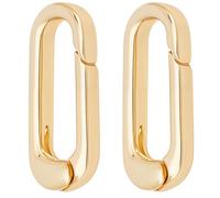 Beebeecraft 1 Box 2Pcs Spring Gate Rings 18K Gold Plated Brass Oval Trigger Snap Clip Hook Buckle Carabiner Lock Clasps Connector Fastener Gate Rings for Keychain Jewellery Making DIY Crafts