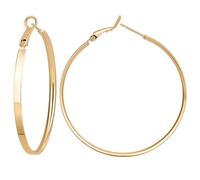 Beebeecraft 1 Box 3 Pairs Earrings Loops for Women Real 14K Gold Plated Brass Large Circle Round Hoop Earrings Metal Lightweight Chunky Earrings Oversize Gold Earrings Set 50mm