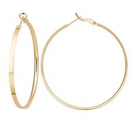 Beebeecraft 1 Box 3 Pairs Earrings Loops for Women Real 14K Gold Plated Brass Large Circle Round Hoop Earrings Metal Lightweight Chunky Earrings Oversize Gold Earrings Set 60mm