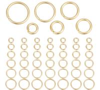 Beebeecraft 1 Box 300Pcs 5/6/7/8/9/10mm Open Jump Rings 24K Gold Plated Stainless Steel Single Loop Jump Ring Round Connector Rings for Bracelet Necklace Jewellery Making