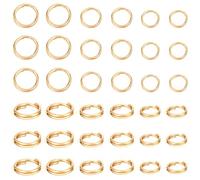 Beebeecraft 1 Box 300Pcs 5/6/7mm Gold Split Jump Rings 18K Gold Plated Stainless Steel Small Double Loop Jump Rings O Ring Connectors for Bracelet Necklace Keyring Key Chain Jewelry Making