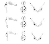 Beebeecraft 1 Box 300Pcs Metal Open Bead Tips Bulk 925 Sterling Silver Plated Brass Knot Covers Secure Clamshell Fold Over Endcaps Crimp Beads for Jewelry Making Bracelet Necklace DIY Crafts Supplies