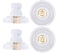 Beebeecraft 1 Box 30Pcs 18K Gold Plated Silicone Earring Backs Hypoallergenic Ear Nuts for jewellery Making Accessories (Gold)