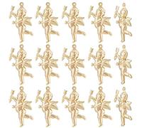 Beebeecraft 1 Box 30Pcs Cupid Charms 24K Gold Plated Guardian Love Cherub Charms Valentine's Day Craft Supplies for DIY Jewelry Making