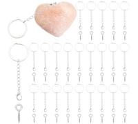 Beebeecraft 1 Box 30Pcs Key Rings Kit 304 Stainless Steel Key Ring with Iron Chain & Lobster Claw Clasps 30Pcs Small Screw Eye Pins for Keychain Making Supplies Crafts DIY Projects