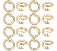 Beebeecraft 1 Box 30Pcs Locking Jump Rings OD 7.5mm ID 5mm 18K Gold Plated Circle Round Split Open Jump Rings Connector Links Twister Snap Clasps for Jewellery Making Necklace Bracelet DIY Crafts