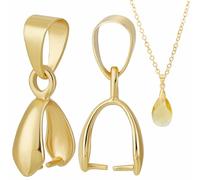 Beebeecraft 1 Box 30Pcs Pendant Pinch Bails 24K Gold Plated Ice Pick Pinch Clip Bail Clasps Connectors Charm for DIY Necklace Jewellery Making
