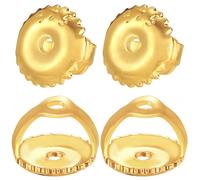 Beebeecraft 1 Box 30Pcs Screw Earring Backs 18K Gold Plated Brass Metal Screw On Earring Back Replacement Locking fit for 21 Gauge Threaded Post Diamond Stud