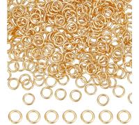 Beebeecraft 1 Box 400Pcs 6mm Jump Rings 24K Gold Plated Stainless Steel Single Loop Open Round Connector Rings for Bracelet Necklace Jewellery Making