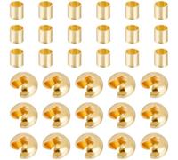 Beebeecraft 1 Box 400Pcs Crimp Beads Kit for Jewelry Making 18K Gold Plated Brass 2 Styles Crimp Beads Covers Cord End Caps Loose Stopper for Earring Necklace Pendant DIY Jewelry Gift Making