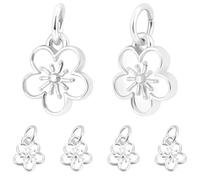 Beebeecraft 1 Box 40Pcs 14K Gold Plated Flower Charms Peach Blossom Dangle Charm Pendants with Jump Rings for DIY Bracelet Necklace Keychain Jewellery Making