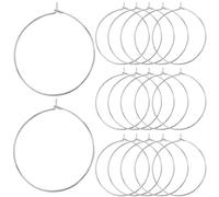 Beebeecraft 1 Box 40Pcs Earring Hoops Pure Titanium Beaded Earrings Findings 30x0.7mm Pin Wine Glass Charms Rings Round Open Earring Wires for Women Beading Hoop Earrings Making Wine Glass Marker