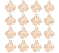 Beebeecraft 1 Box 40Pcs Four Leaf Clover Charm 18K Gold Plated Good Luck Shamrock Charms for Jewelry Making St. Parik's Day Necklace Bracelet DIY Crafts