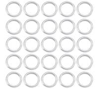 Beebeecraft 1 Box 40pcs Open Jump Rings 925 Sterling Silver 5mm Single Loop Small Circle Frames Key Chain Connector for Bracelet Necklace Jewelry Making