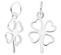 Beebeecraft 1 Box 4Pcs Four Leaf Clover Charms 925 Sterling Silver Lucky Charm Simplicity Charms with Jump Ring for St Patrick Day DIY Jewelry Making