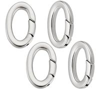 Beebeecraft 1 Box 4Pcs Spring Gate Rings Stainless Steel 13x20mm Oval Carabiner Clip for DIY Jewelry Making Necklace Bracelet Finding