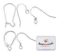 Beebeecraft 1 Box 5 Pair Earring Hooks Set 925 Sterling Silver 5 Style French Earring Hooks for Earrings Jewelry Making