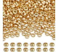 Beebeecraft 1 Box 500Pcs Crimp Beads 18K Gold Plated 316 Stainless Steel Loose Spacer Stoppers Crimping Tube Spacers Cord End Caps for DIY Jewelry Making(Hole: 1mm)