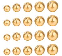 Beebeecraft 1 Box 50Pcs 3/4/5/6/8mm 20 Gauge Golden Earring Backs 304 Stainless Steel Round Screw Ball Backs Stoppers Post Studs for Jewelry Making Earring Piercing Supplies Findings