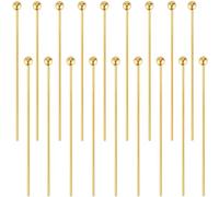 Beebeecraft 1 Box 50Pcs Jewelry Pins 18K Gold Plated Sterling Silver 24 Gauge/0.5mm Needles Jewelry Pins for Jewellery Making