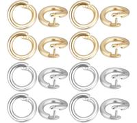 Beebeecraft 1 Box 50Pcs Split Jump Ring OD 5.5mm ID 3mm 18K Gold & 925 Sterling Silver Plated Round Connector Locking Jump Rings Open O Ring for Charms Necklaces Pendants Bracelets Making Jewelry