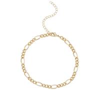 Beebeecraft 1 Box 5Pcs Figaro Chain Bracelet 18K Gold Plated 18.4cm Mens Curb Chain Bracelets Curb Cuban Link Chains Bracelet