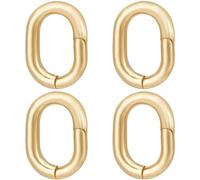 Beebeecraft 1 Box 5Pcs Oval Ring Clip 18K Gold Plated Brass 0.4x0.5in Twister Clasps Round Spring Snap Clip for Jewelry Finding Necklace Bracelet Making