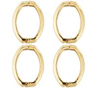 Beebeecraft 1 Box 5Pcs Spring Gate Ring Real 18K Gold Plated Oval Clasp O Ring Carbine Snap Hook Clip Lock Clasps Key Chain Connector for Jewelry Finding Necklace Bracelet Making