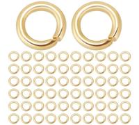 Beebeecraft 1 Box 600Pcs 4mm Open Jump Rings 18K Gold Plated Stainless Steel Single Loop Small Circle Frames O Ring Connectors for Bracelet Necklace Jewellery Making