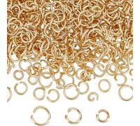 Beebeecraft 1 Box 600Pcs Open Jump Rings 18K Gold Plated Stainless Steel 4/5/6mm Split Rings for Jewellery Making