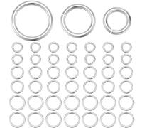 Beebeecraft 1 Box 60Pcs 4mm 5mm 6mm 925 Sterling Silver Single Loop Open Jump Rings Connectors Jewelry Rings for DIY Earrings Necklace Bracelet Making Repair Supplies