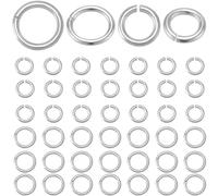 Beebeecraft 1 Box 60Pcs Open Jump Rings 925 Sterling Silver 4/5mm Small Round Rings Single Loop Links for DIY Jewelry Making