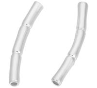Beebeecraft 1 Box 6Pcs 925 Sterling Silver Column Beads Polished Bamboo Curved Tube Beads for Necklace Bracelet Making (18mm/0.7in)