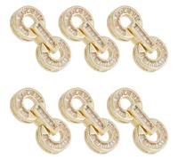 Beebeecraft 1 Box 6Pcs Cubic Zirconia Fold Over Clasps Crystal Bracelet Extender Clasps for Bracelet Jewelry Making Connector