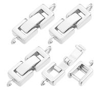 Beebeecraft 1 Box 6Pcs Foldover Clasp Platinum Plated Brass Bracelet Extender Clasp Fold Buckle Necklace Extension Fasten Repair Links Closure End Caps for Bracelet Necklace Jewelry Making DIY Crafts