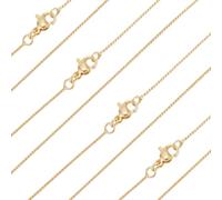 Beebeecraft 1 Box 6Pcs Serpentine Chain for Women 18K Gold Plated Brass Snake Chain Curb Chain Necklace, 15.75 inch(400mm)