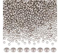 Beebeecraft 1 Box 800Pcs Round Crimp Beads 304 Stainless Steel 1mm Hole Spacer Stoppers Beads Tiny Beads for DIY Jewelry Necklace Bracelet Craft Making