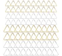 Beebeecraft 1 Box 80Pcs Linking Rings 24K Gold Plated & Sterling Silver 2 Colors Smooth Single Loop Triangle Frames Closed Links Connector Rings 8/11mm for Bracelet Necklace Jewellery Making