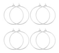Beebeecraft 1 Box 8Pcs Beading Earring Hoops 925 Sterling Silver 24x27mm/0.94x1in Open Oval Round Wine Glass Charm Rings Earring Findings Supplies for Jewelry Making DIY Craft Kit