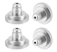 Beebeecraft 1 Box 8Pcs Earring Backs for Droopy Ears Platinum Plated Brass Ear Nuts Replacements Locking Secure for Heavy Earrings