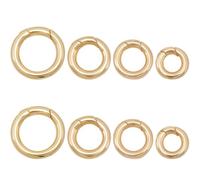 Beebeecraft 1 Box 8Pcs Spring O Rings 10/12/15/18mm 18K Gold Plated Brass Oval Spring Clasp Enhancer Shortener Clasp Round Carabiner Snap Clip Hooks for Jewellery Making Bracelet Anklet