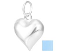Beebeecraft 1 Box 925 Sterling Silver Charms Puffed Heart Charms 3D Love Dangle Pendants with Jump Rings for Jewellery Making Necklaces Bracelets Diy Crafts Valentine's Day Gift (14.5x13x8mm)