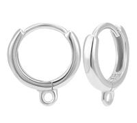 Beebeecraft 1 Box Leverback Earring Hooks Rhodium Plated 925 Sterling Silver Ear Wire with Loop for Jewellery Making