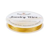 Beebeecraft 1 Roll 30M Round Wire 18K Gold Plated Brass Dead Soft Jewelry Craft Wire for Air Plant Gardening Crafts Wire Wrap Jewelry Making Supplies