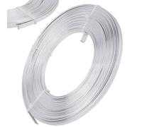 Beebeecraft 1 Roll 32.8 Feet 10m Flat Aluminum Wire 5mm Wide 1mm Thick Silver Metal Anodized Bendable Craft Wire for Bezel Sculpting Armature Floral Diy Jewellery Making Wrapping