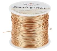 Beebeecraft 1 Roll 80M Round Copper Wire 18K Gold Plated Brass Dead Soft Beading Craft Wire for Jewelry Making Beading DIY Craft
